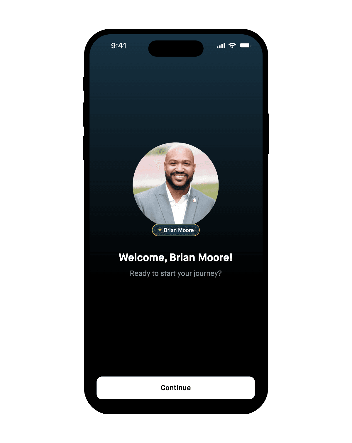 Welcome screen
